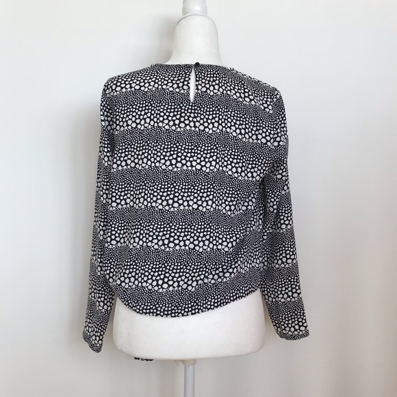 Talbots black and white blouse - Picture 2 of 4